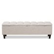 Baxton Studio Brette Beige Upholstered Dark Brown Wood Bench Ottoman