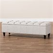 Baxton Studio Brette Beige Upholstered Dark Brown Wood Bench Ottoman