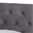 Baxton Studio Caronia Modern Velvet Tufted Platform Storage Queen Bed in Gray