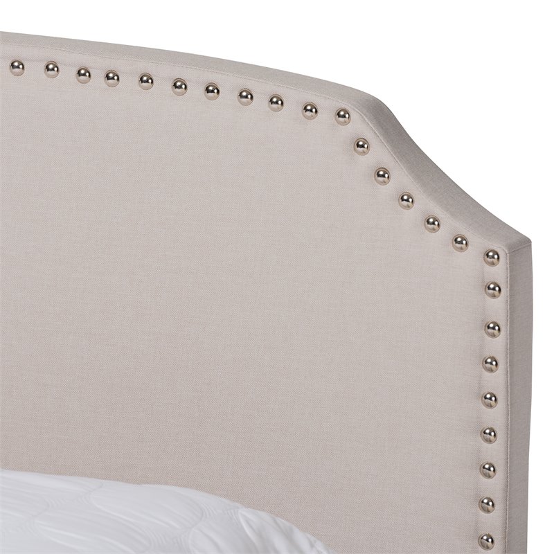 Baxton Studio Larese Fabric Upholstered Platform Storage Queen Bed in Beige