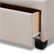 Baxton Studio Larese Fabric Upholstered Platform Storage Queen Bed in Beige