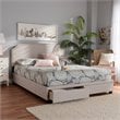 Baxton Studio Larese Fabric Upholstered Platform Storage Queen Bed in Beige
