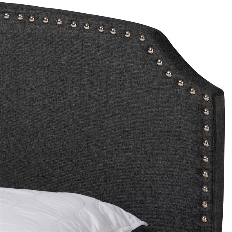 Baxton Studio Larese Fabric Upholstered Platform Storage Queen Bed in Dark Gray