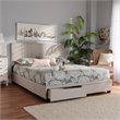 Baxton Studio Netti Fabric Tufted Platform Storage Queen Bed in Beige