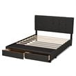 Baxton Studio Netti Fabric Tufted Platform Storage Queen Bed in Dark Gray