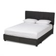 Baxton Studio Netti Fabric Tufted Platform Storage Queen Bed in Dark Gray