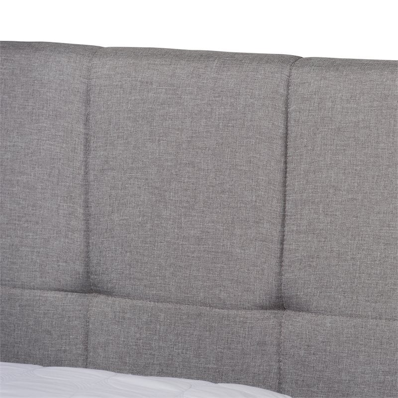 Baxton Studio Netti Fabric Tufted Platform Storage Queen Bed in Light Gray