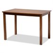Baxton Studio Caron Upholstered Walnut Wood 5-Piece Dining Set in Gray
