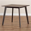 Baxton Studio Britte Dark Oak Finished Square Wood Dining Table in Brown