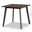 Baxton Studio Britte Dark Oak Finished Square Wood Dining Table in Brown