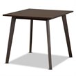 Baxton Studio Britte Dark Oak Finished Square Wood Dining Table in Brown