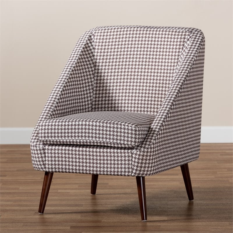 brown houndstooth chair