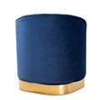 Baxton Studio Fiore Velvet and Brushed Gold Swivel Accent Chair in Royal Blue