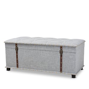 baxton studio kyra fabric upholstered coffee table with storage in gray