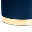 Baxton Studio Marisa Navy Blue Velvet Upholstered Gold Finished Storage Ottoman