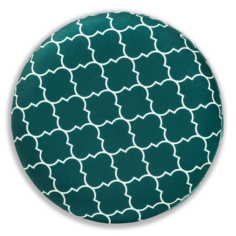Baxton Studio Serra Teal Green Quatrefoil Velvet Metal Storage Ottoman