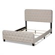 Baxton Studio Annalisa Full Size Beige Upholstered Button Tufted Panel Bed