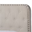 Baxton Studio Annalisa Full Size Beige Upholstered Button Tufted Panel Bed