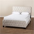 Baxton Studio Annalisa Full Size Beige Upholstered Button Tufted Panel Bed