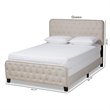 Baxton Studio Annalisa Full Size Beige Upholstered Button Tufted Panel Bed