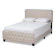 Baxton Studio Annalisa Full Size Beige Upholstered Button Tufted Panel Bed