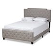 Baxton Studio Marion King Size Grey Upholstered Button Tufted Panel Bed