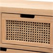 Baxton Studio Alina Medium Oak Finished Wood and Rattan 4-Drawer Accent Chest