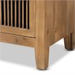 Baxton Studio Clement Medium Oak Finished 3-Drawer Wood Spindle Chest