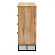 Baxton Studio Reid Industrial Oak Finished Wood Black Metal 4-Drawer Dresser