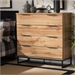Baxton Studio Reid Industrial Oak Finished Wood Black Metal 4-Drawer Dresser