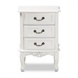 Baxton Studio Gabrielle White-Finished 3-Drawer Wood End Table