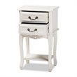 Baxton Studio Gabrielle White-Finished 2-Drawer Wood End Table