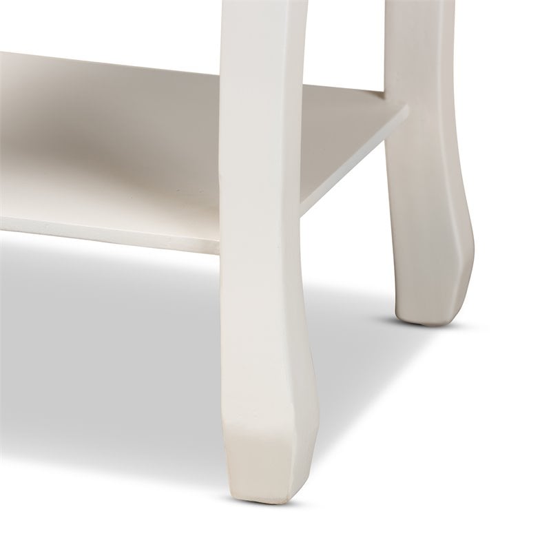 Baxton Studio Gabrielle White-Finished 2-Drawer Wood End Table