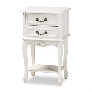 Baxton Studio Gabrielle White-Finished 2-Drawer Wood End Table