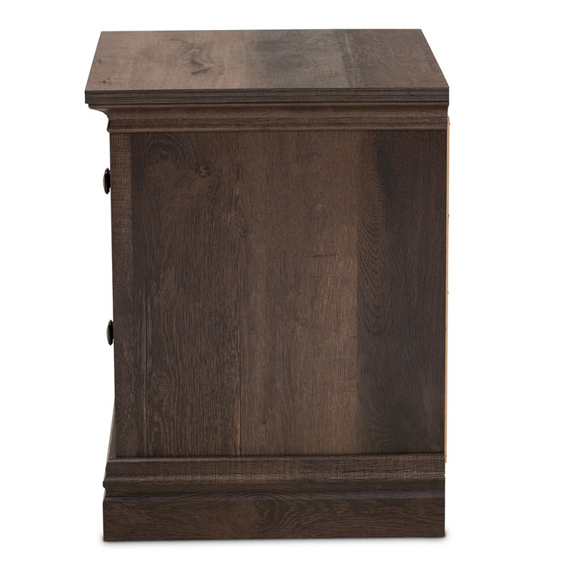 Baxton Studio Nolan Hazel Walnut Brown Finished 2 Drawer Wood Nightstand 162 21003 10438 Cymx