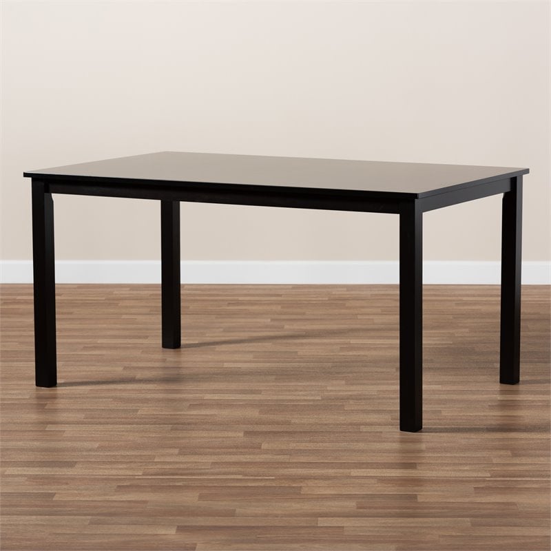 Baxton Studio Eveline Espresso Finished Rectangular Wood Dining Table