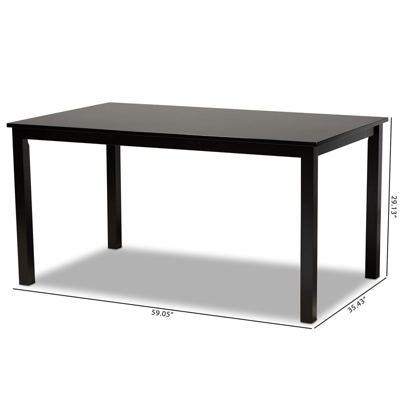 Baxton Studio Eveline Espresso Finished Rectangular Wood Dining Table