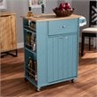 Baxton Studio Liona Sky Blue Finished Wood Kitchen Storage Cart