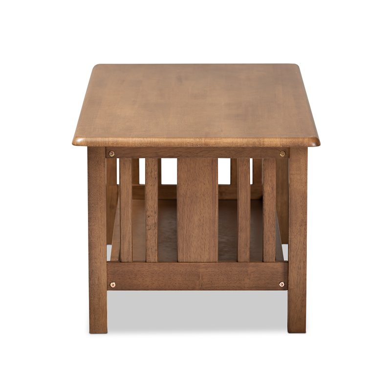 Baxton Studio Rylie Walnut Finished Rectangular Wood Coffee Table