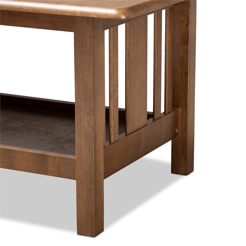 Baxton Studio Rylie Walnut Finished Rectangular Wood Coffee Table