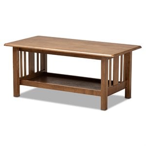 Baxton Studio Rylie Walnut Finished Rectangular Wood Coffee Table