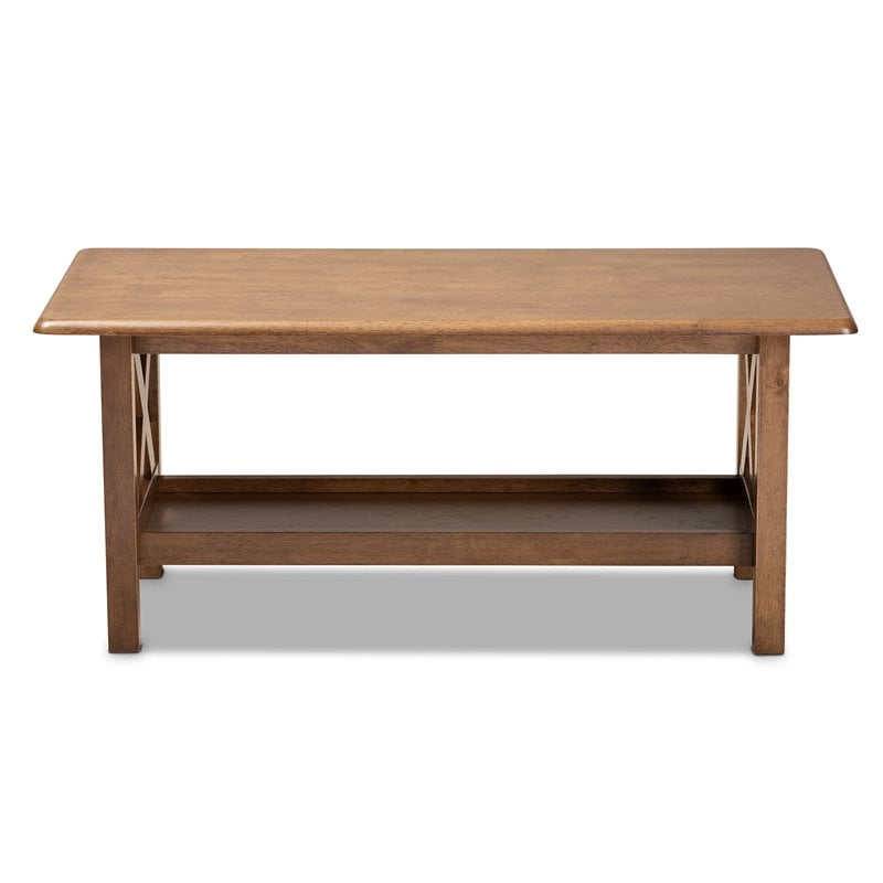 Baxton Studio Reese Walnut Brown Finished Rectangular Wood Coffee Table