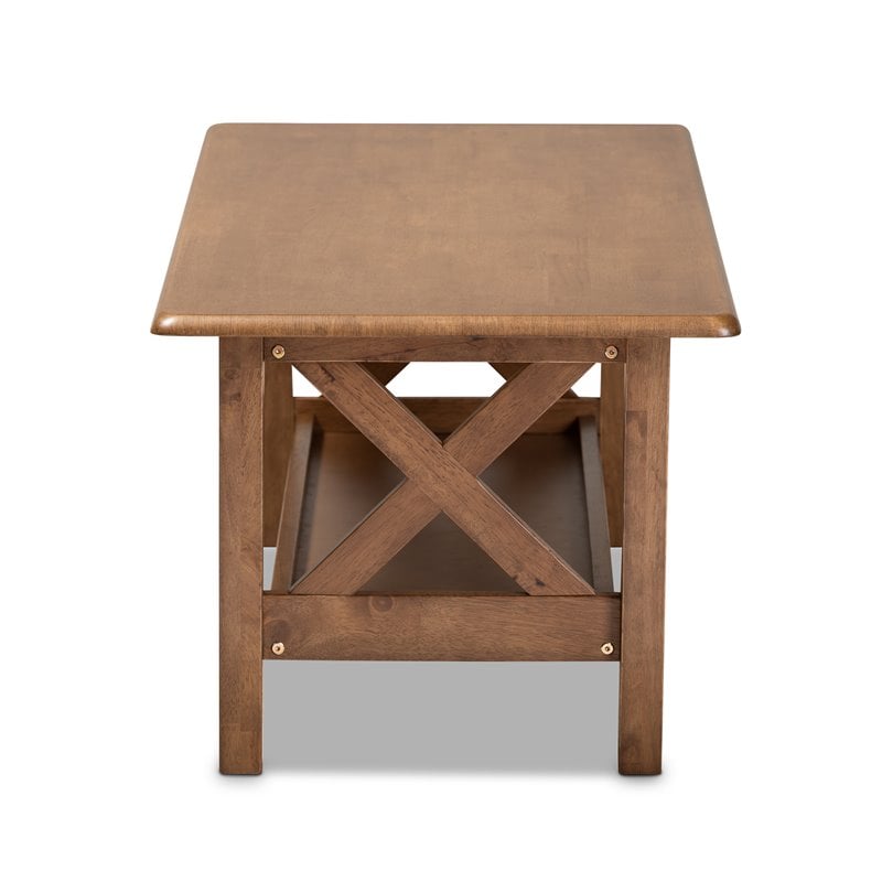 Baxton Studio Reese Walnut Brown Finished Rectangular Wood Coffee Table