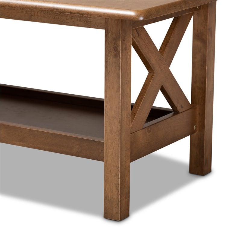 Baxton Studio Reese Walnut Brown Finished Rectangular Wood Coffee Table