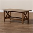 Baxton Studio Reese Walnut Brown Finished Rectangular Wood Coffee Table
