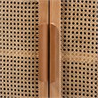 Baxton Studio Mid-Century Brown Oak Finished Wood and Rattan Storage Cabinet