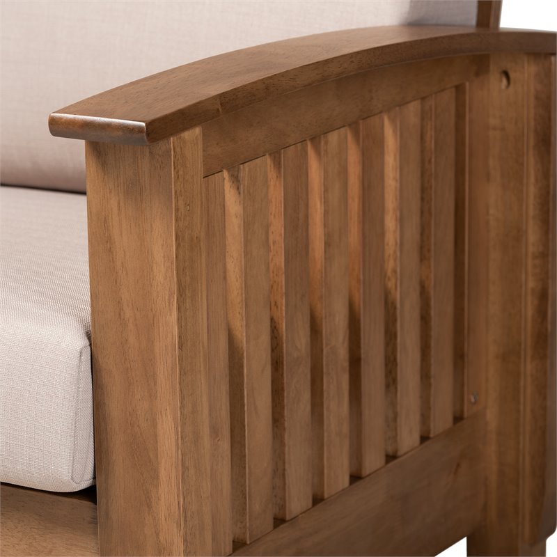 Baxton Studio Charlotte Taupe Upholstered Walnut Finished Wood 3