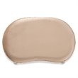 Baxton Studio Gabrielle Sand Velvet Upholstered White Wood Vanity Ottoman