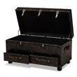 Baxton Studio Callum Dark Brown Faux Leather Upholstered Storage Trunk Ottoman