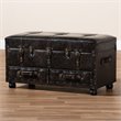 Baxton Studio Callum Dark Brown Faux Leather Upholstered Storage Trunk Ottoman